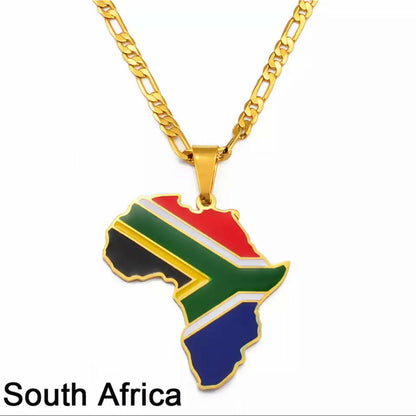 African country map necklace