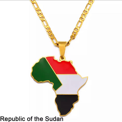 African country map necklace