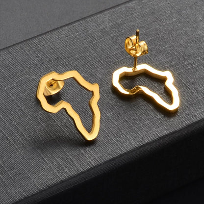 Small African map earrings